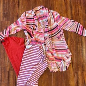 Striped Pink and Red Tops Set
